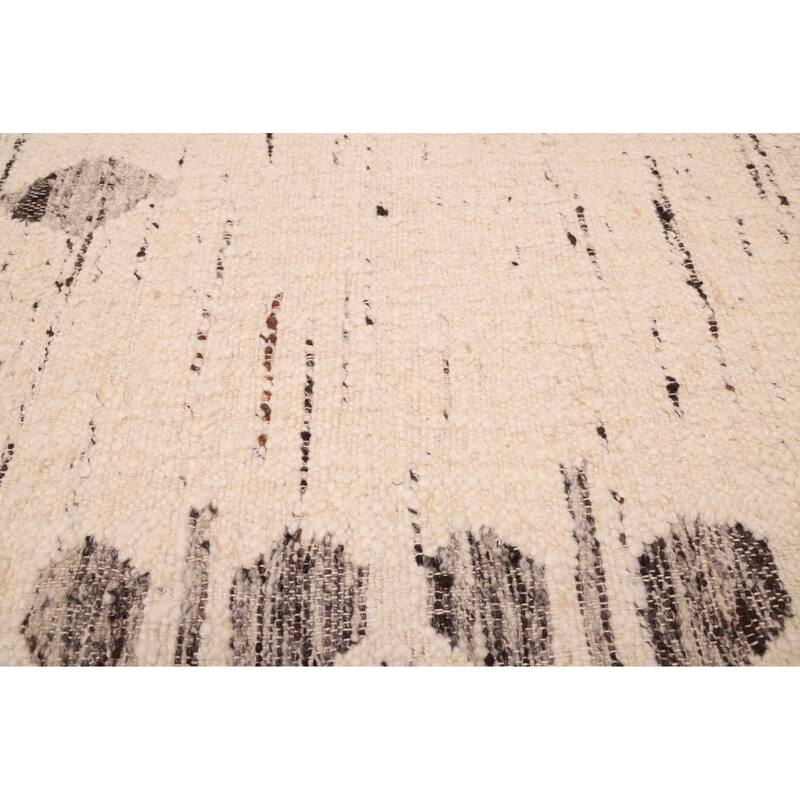 ECARPETGALLERY Hand Woven Looma Cream Wool Rug - 8'3 x 10'3