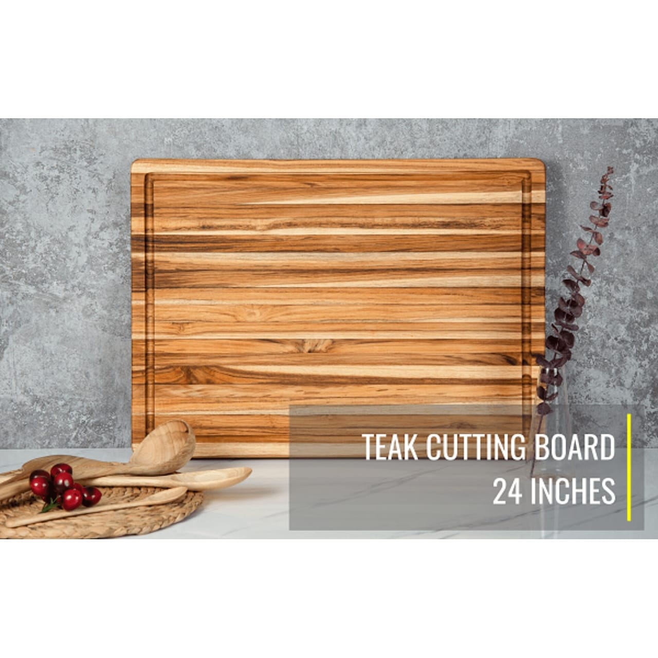 Large Rectangular Acacia Wood Bread Board 22.5 inch