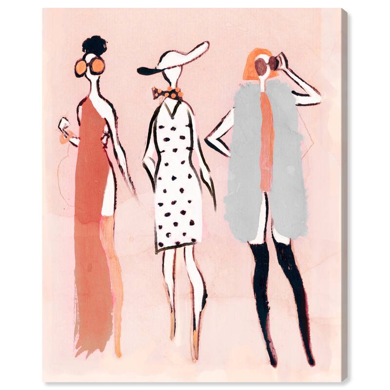 Wynwood Studio Fashion and Glam Thigh High Girls Pink and Pastel Pink Glam Wall Art Canvas Print