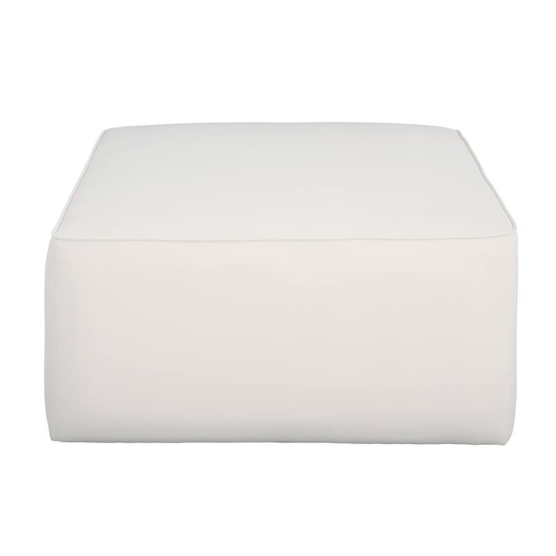 Square PU Leather Ottoman - Upholstered Footrest for Living Room