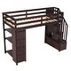 preview thumbnail 3 of 40, Multifunctional Design Loft Bed with Storage Stairs and Shelves, Efficient space, Twin Size