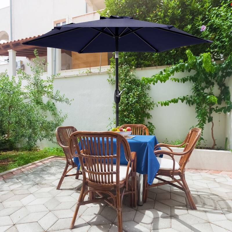 Bonosuki 7.5-foot Waterproof Sunshade Canopy Patio Umbrella - Navy Blue