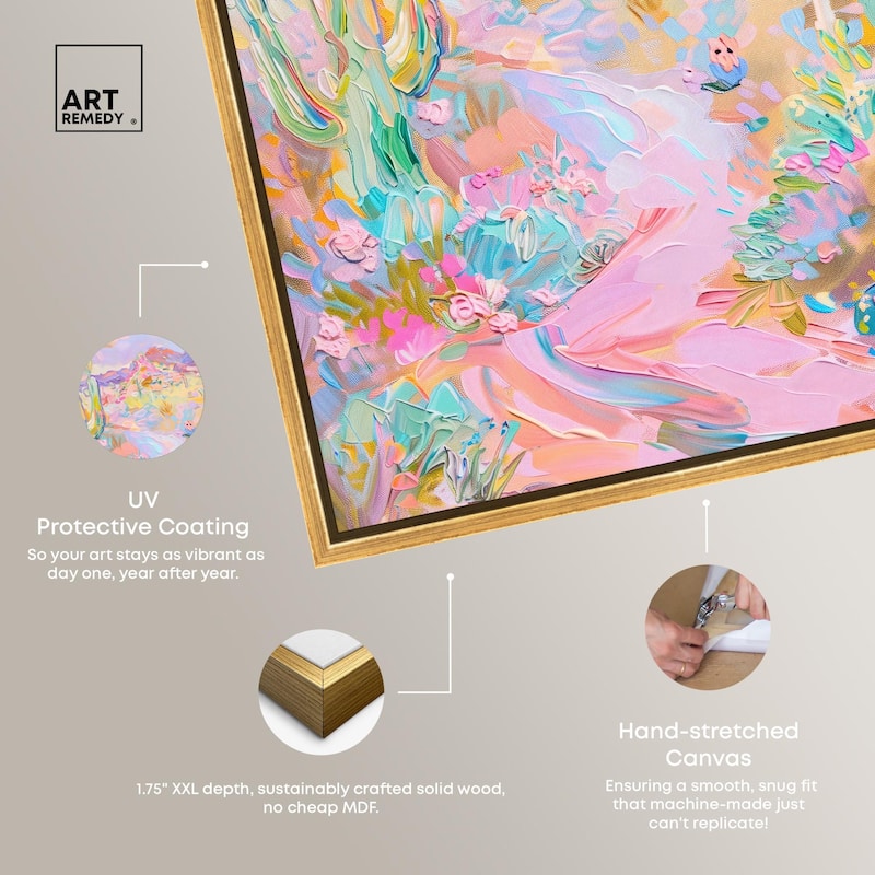 Pink and Teal Landscape Canvas by Art Remedy