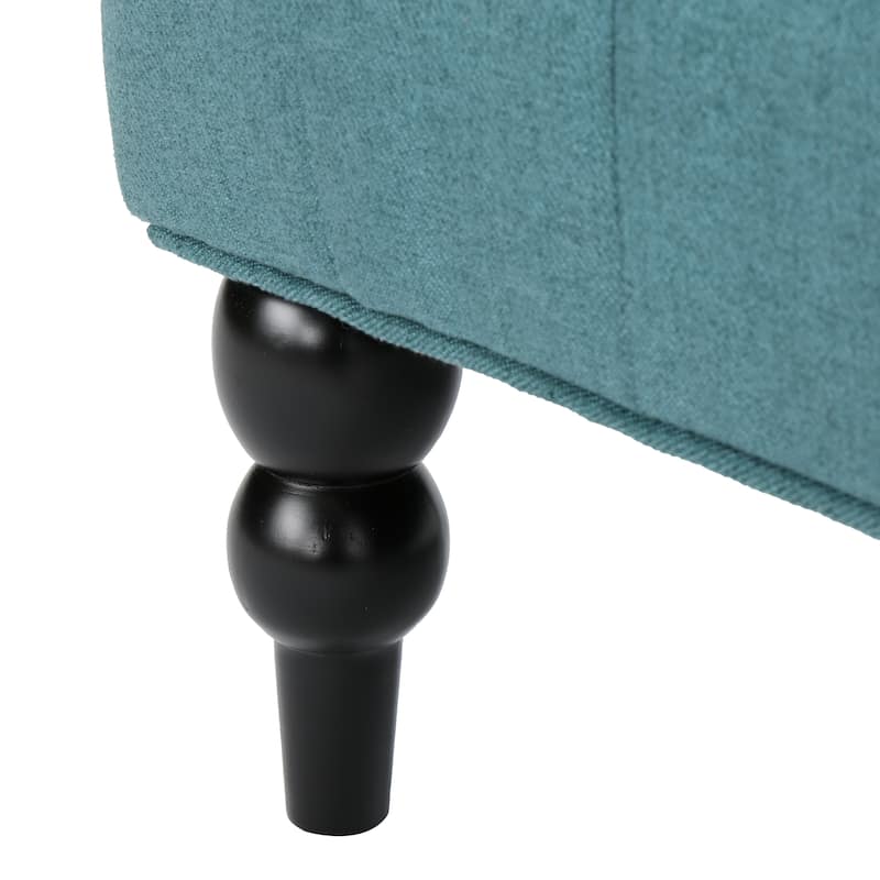 50.25" Velvet Button Tufted High Wingback Loveseat Sofa with Wood Legs for Living Room