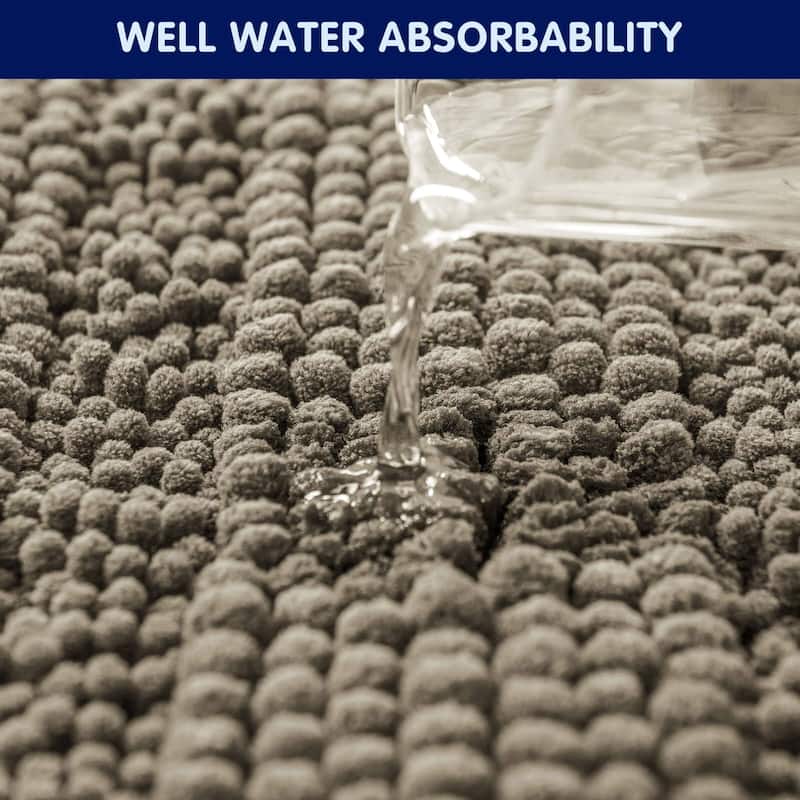 Subrtex Super Soft Absorbent Braided Bathroom Mats Chenille Bath Rugs