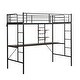 preview thumbnail 4 of 4, Twin Size Metal Loft Bed with Desk and Storage Shelves