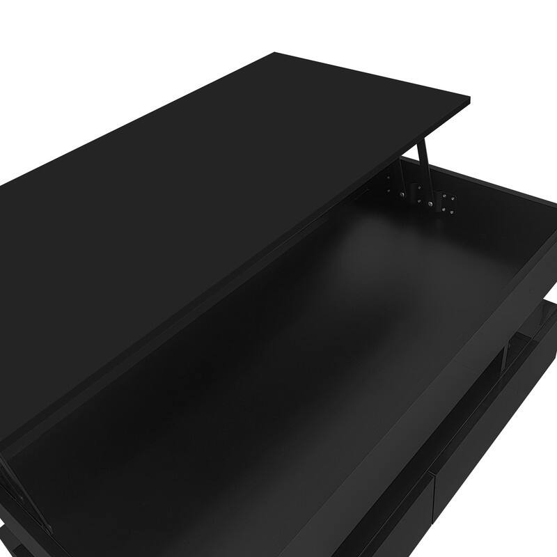 Lift-Top Coffee Table with 2 Drawers, Modern Coffee Table with Adequate Hidden Compartment