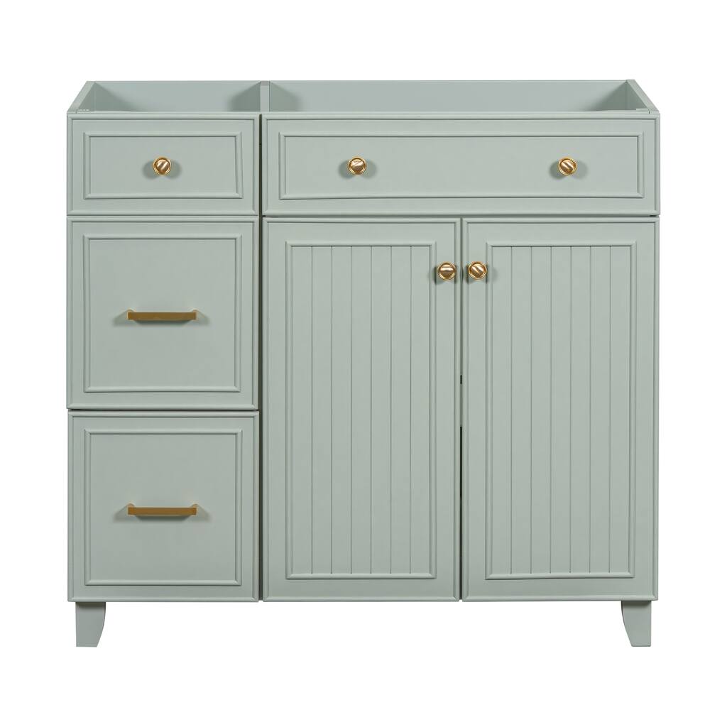 36" Green Bathroom Vanity with 2 Drawers and 2 Soft-close Doors (Sink not included)