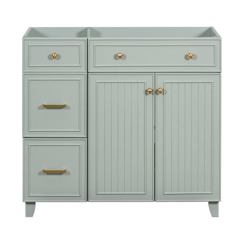 36-inch Bathroom Vanity Single Bathroom Cabinet with 2 Drawers - Without Sink - Green