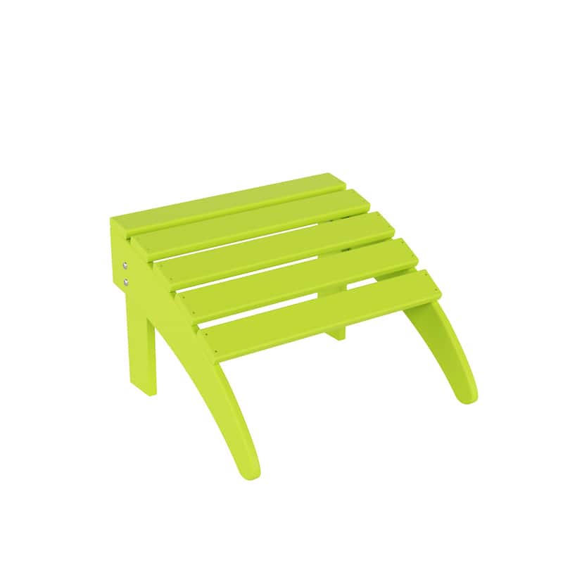 Polytrends Laguna Hdpe All Weather Outdoor Patio Foldable Adirondack Chair With Ottoman And Side Table (3-Piece Set)