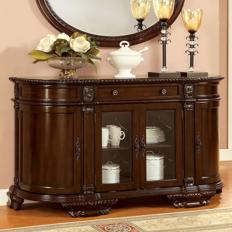 Furniture of America Kova Traditional Cherry Solid Wood 6-shelf Server - Brown Cherry