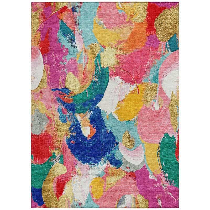 HomeRoots Abstract Transitional Rectangle Outdoor Rug