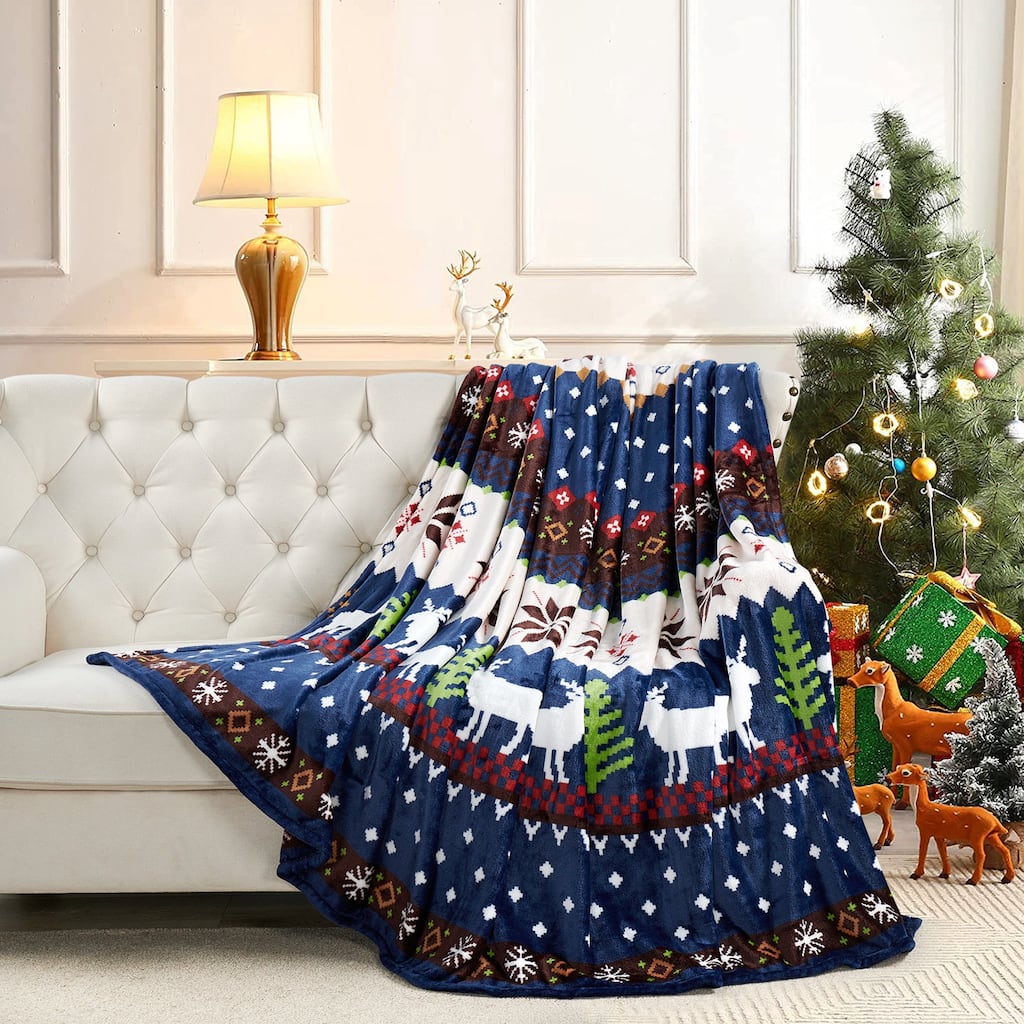 Serenta Printed Christmas Flannel Fleece Blanket