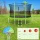 preview thumbnail 7 of 11, Fun 10FT Trampoline with Enclosure Basketball Hoop And Ladder for Easy Access