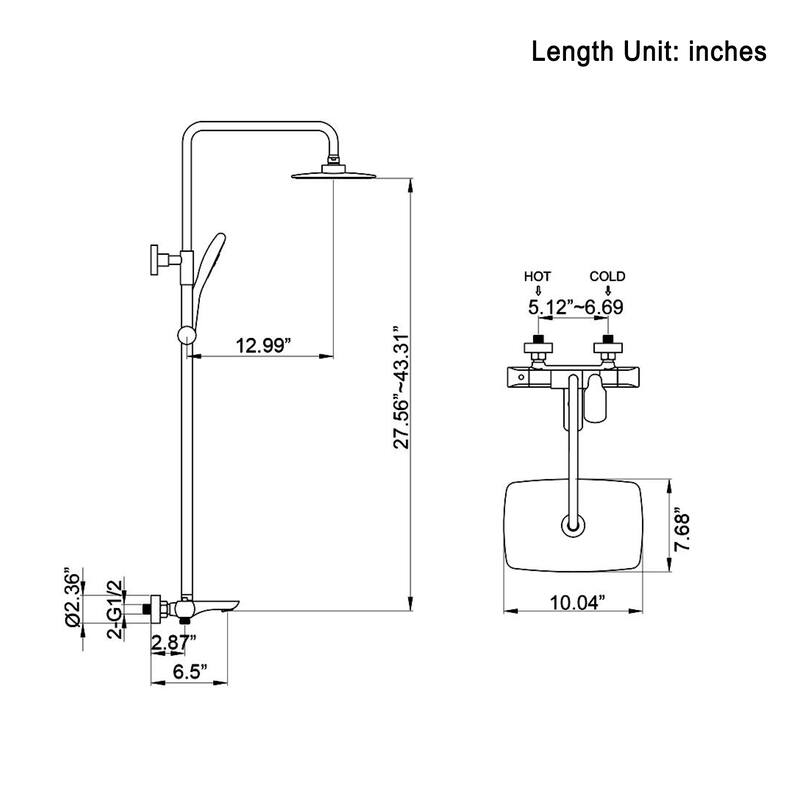 10" Rainfall Shower head and Handheld Shower Head Set