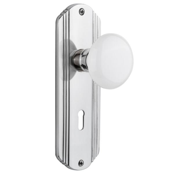 Nostalgic Warehouse Vintage White Porcelain Dummy Door Knob Set with