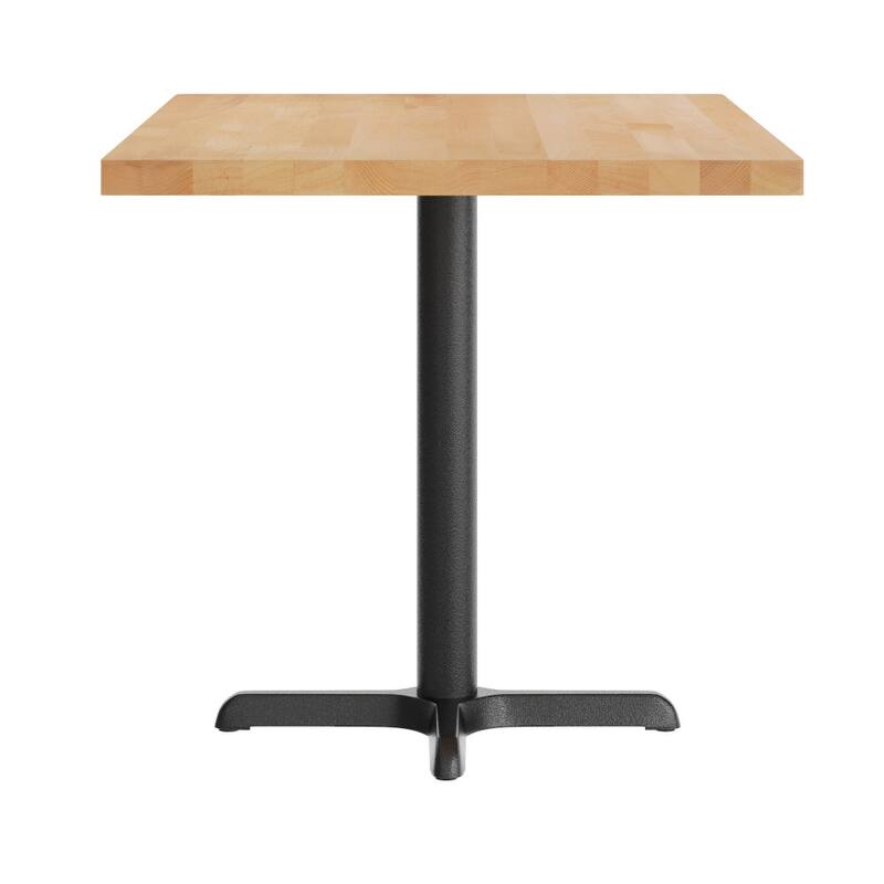 Rectangular Solid Wood Commercial Tabletop w/ 23.75" x 29.5" Dining Height X-Base - 30"W x 48"D x 29.5"H