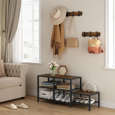 Coat Shoe Rack Bench Entryway - 3-in-1 Parent - 11.4 x 42.13 x 17.52
