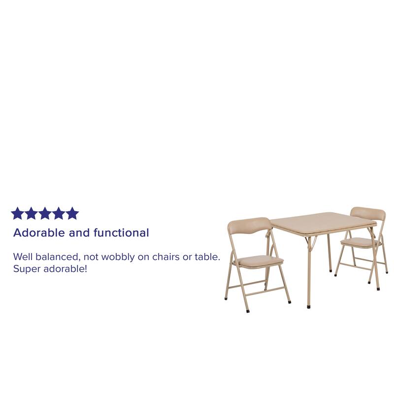 Kids Colorful 3 Piece Folding Table and Chair Set