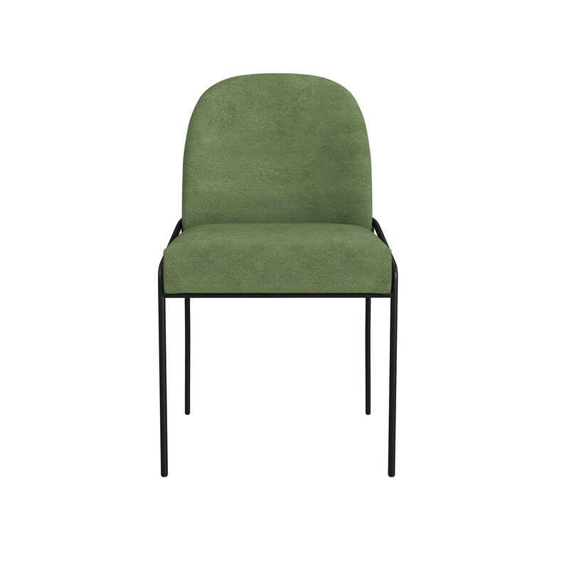 HomePop Modern Velvet Upholstered Dining Chair- single pack - Loden Green Velvet