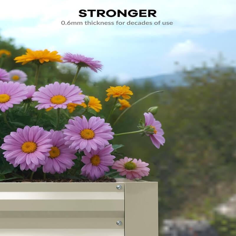 8x4x2FT Raised Garden Bed for Outdoor Gardening - Deep Root Metal Planter Green