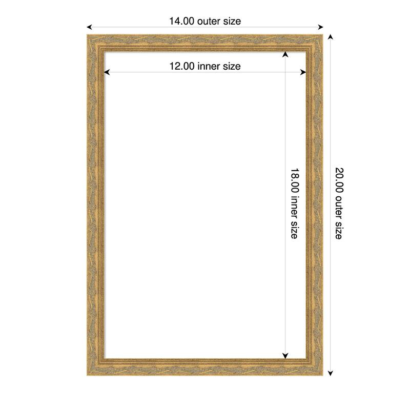 Mila Framed Dry Erase Magnetic Board - 14 x 20 in - Mila Dark Gold