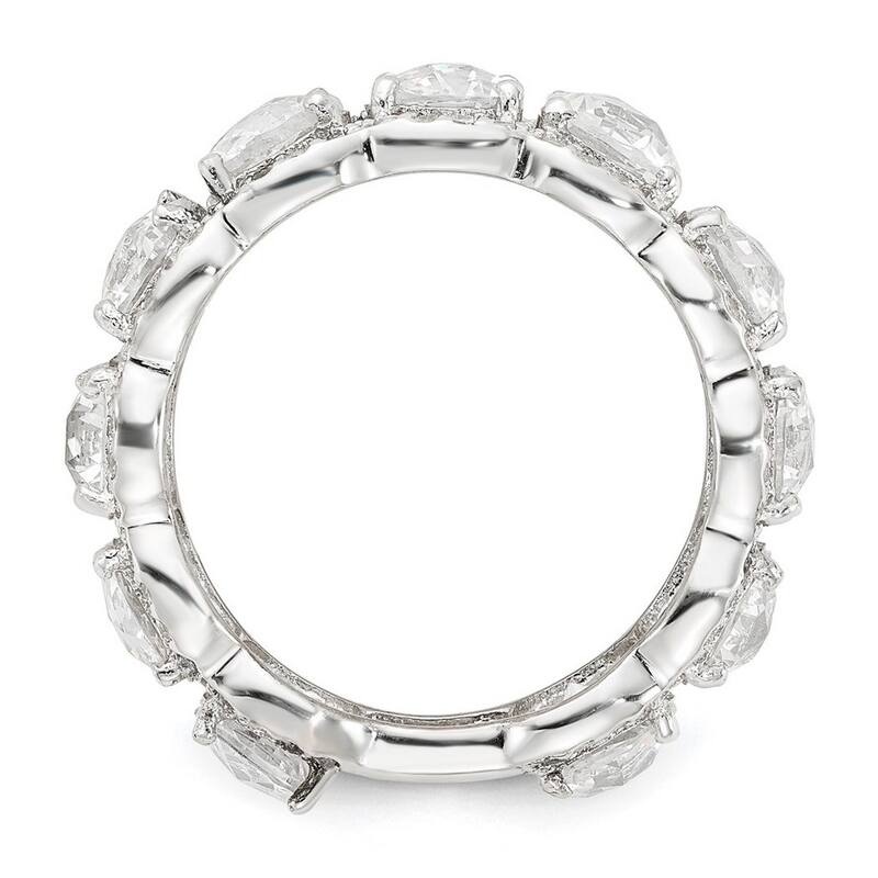 Curata Cheryl M 925 Sterling Silver CZ Cubic Zirconia Simulated Diamond Ring