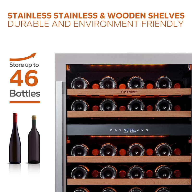 24 Inch 46 Bottle Built-in/ Freestanding Wine Cooler