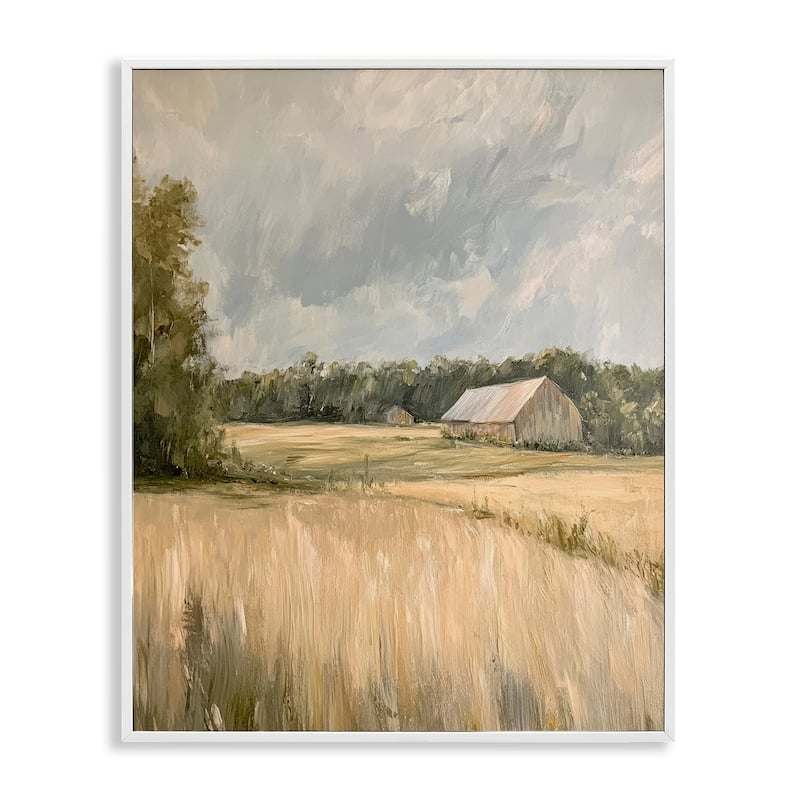Stupell Natural Farm's Wispy Grasses Framed Giclee Art Design By Petal Prints Design - 16 x 20 - White