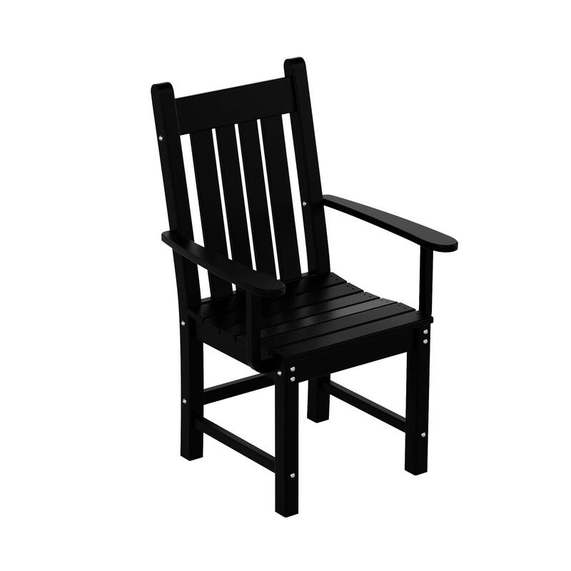 Laguna Poly Eco-Friendly All Weather Patio Chair with Arms - Black