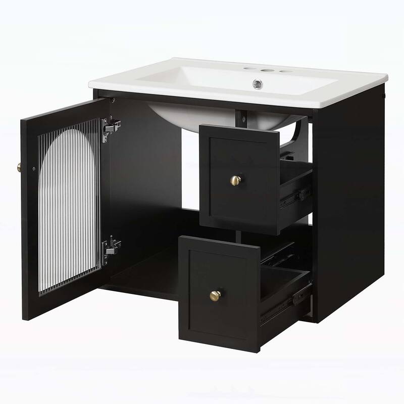 24" Bathroom Vanity Set Wall Mounted for Small Space