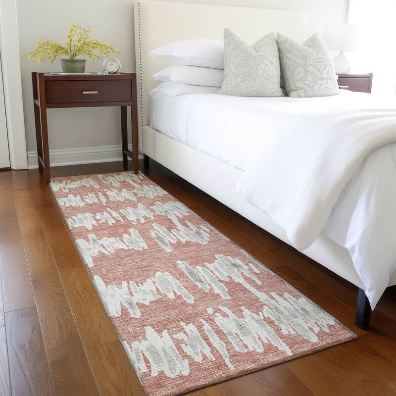 Machine Washable Indoor/ Outdoor Chantille Abstract Contemporary Rug