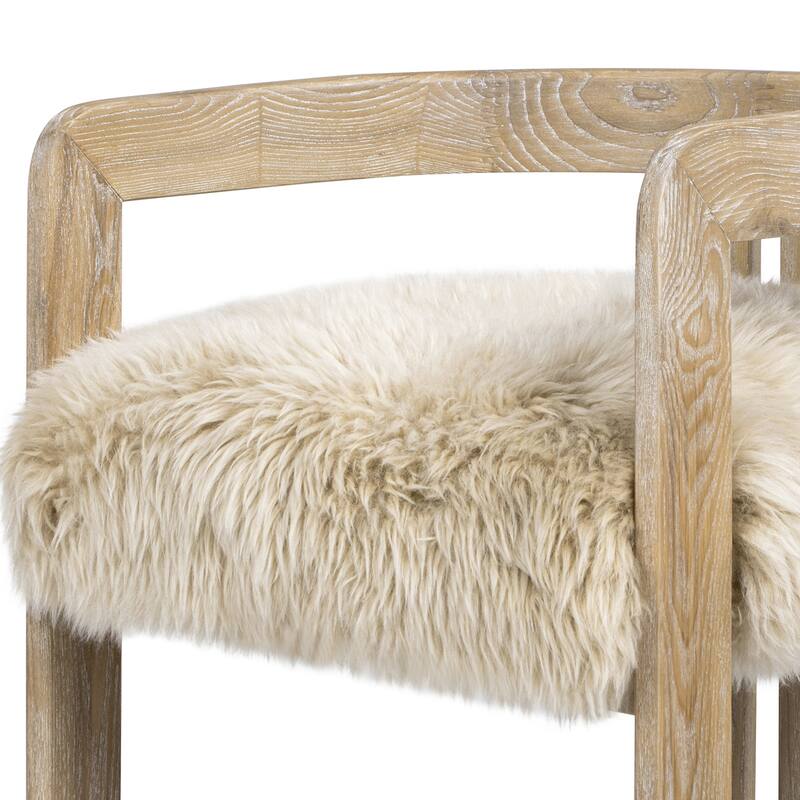 Low Back Genuine Fur Counter Stool