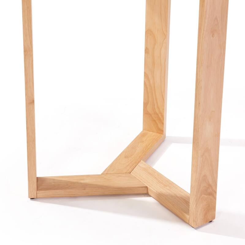 31.5" Round Dining Table for Birch Veneer MDF Top with Rubberwood Legs & Adjustable Feet,Kitchen Table for 2-4 People