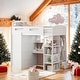 preview thumbnail 1 of 18, Multi-Functional Design Twin Size Loft Bed with Built-In Desk, Wardrobes, Left-Side Storage, 4 Drawers and 4 Shelves, White White