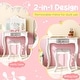 preview thumbnail 20 of 21, Gymax Kids Vanity Set Makeup Table & Chair Tri-folding Mirror Sweet