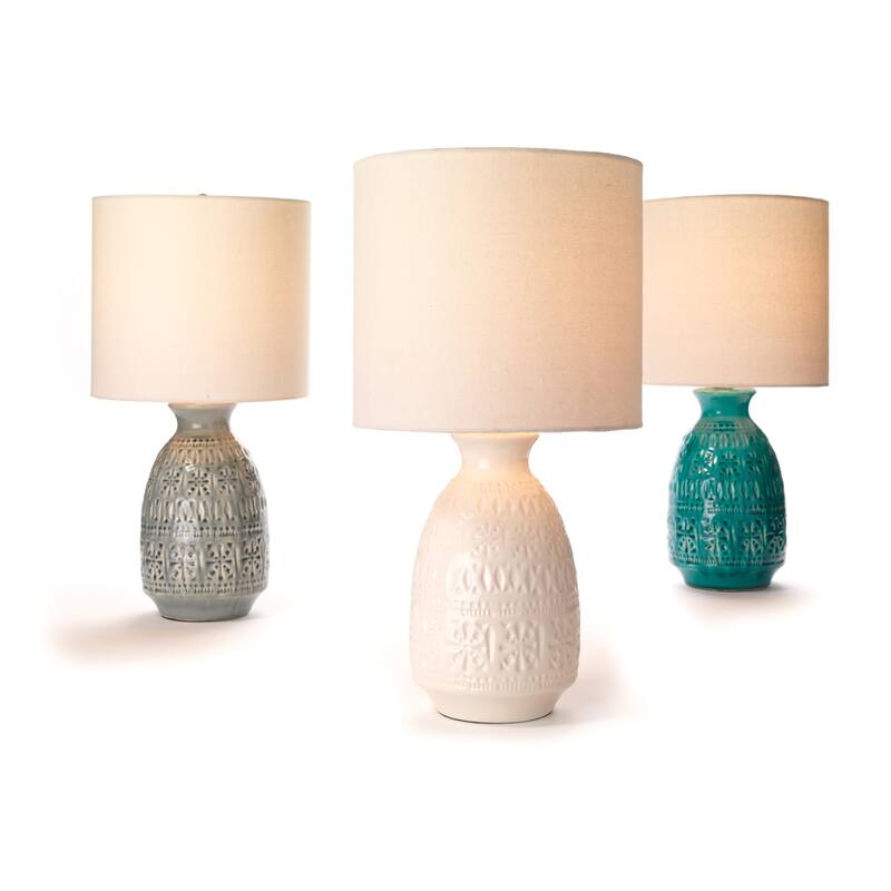 Alden Décor Lana Ceramic Table Lamp, Blue