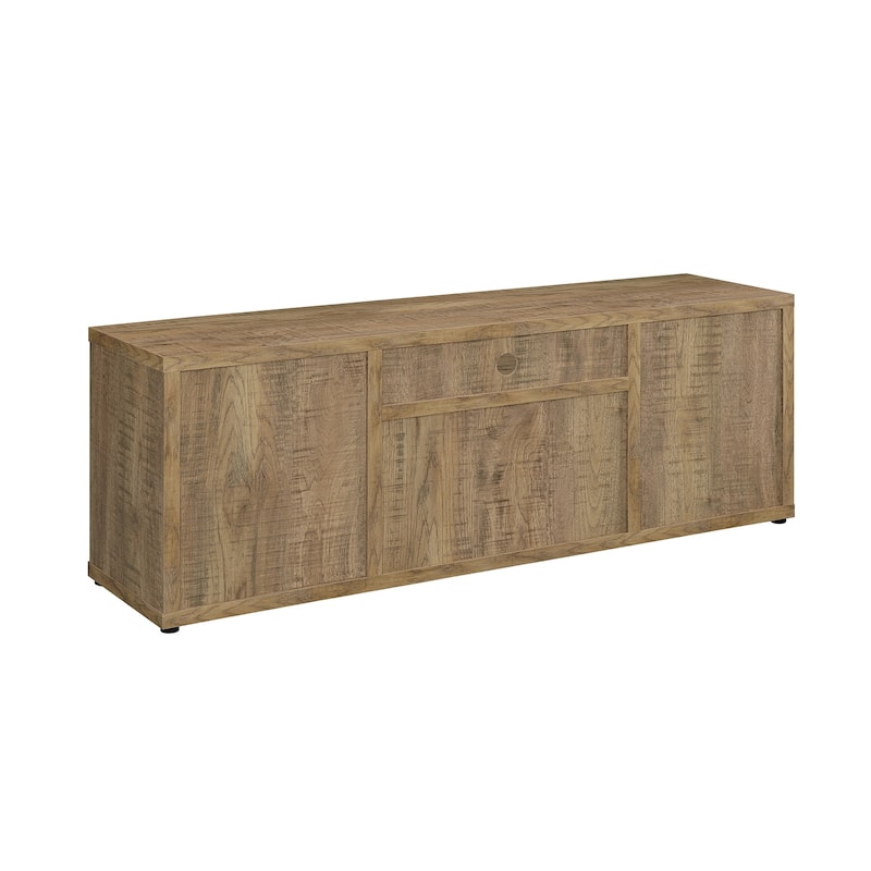 4 Doors and 1 Shelf Wooden TV Stand in Mango