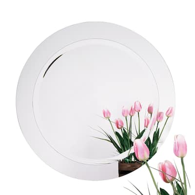 Alno 28" Round Glass Framed Wall or Bathroom Mirror