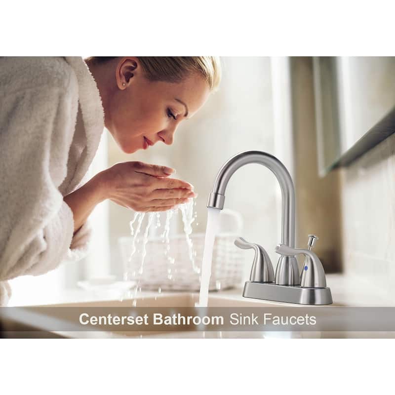 WOWOW 4 Inch Centerset Bathroom Faucet