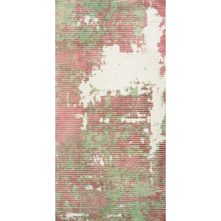 Hand Knotted Oriental Viscose Silk Carpet Modern All-Over Multi-Colored Abstract Area Rug - 3' 10'' X 2' 0''