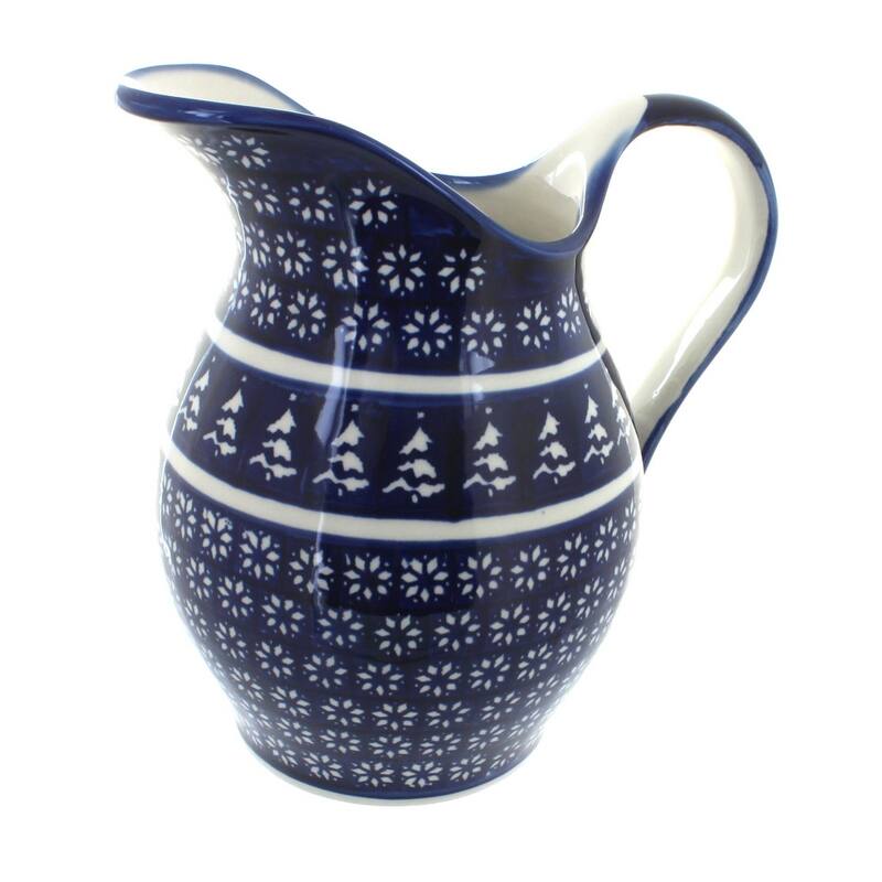 Blue Rose Polish Pottery 1160 Zaklady Pitcher