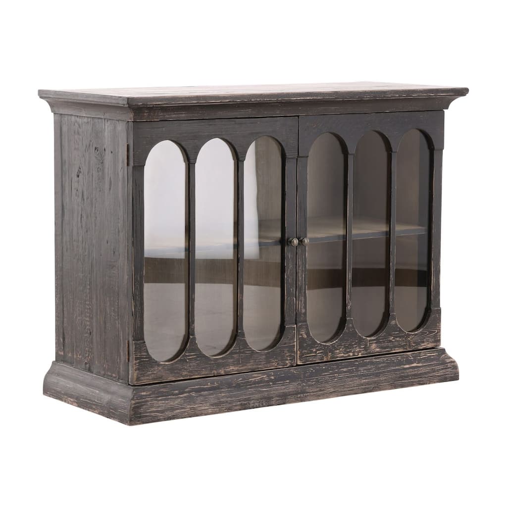 Furniture Classics Chet Reclaimed Pine Glass Storage Cabinet