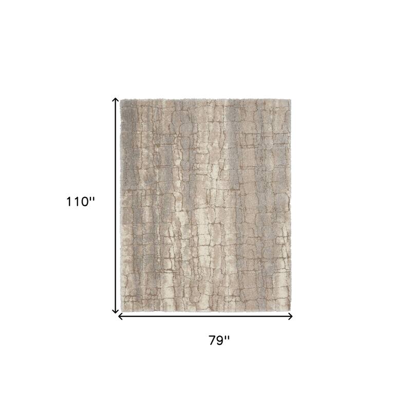 Fejel Power Loomed Abstract Modern Stain Resistant Soft Area Rug By HomeRoots - 110' X '79' X '1.58