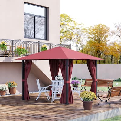 Modern Patio Gazebo Canopy Shelte with Aluminum Frame and Vented Roof