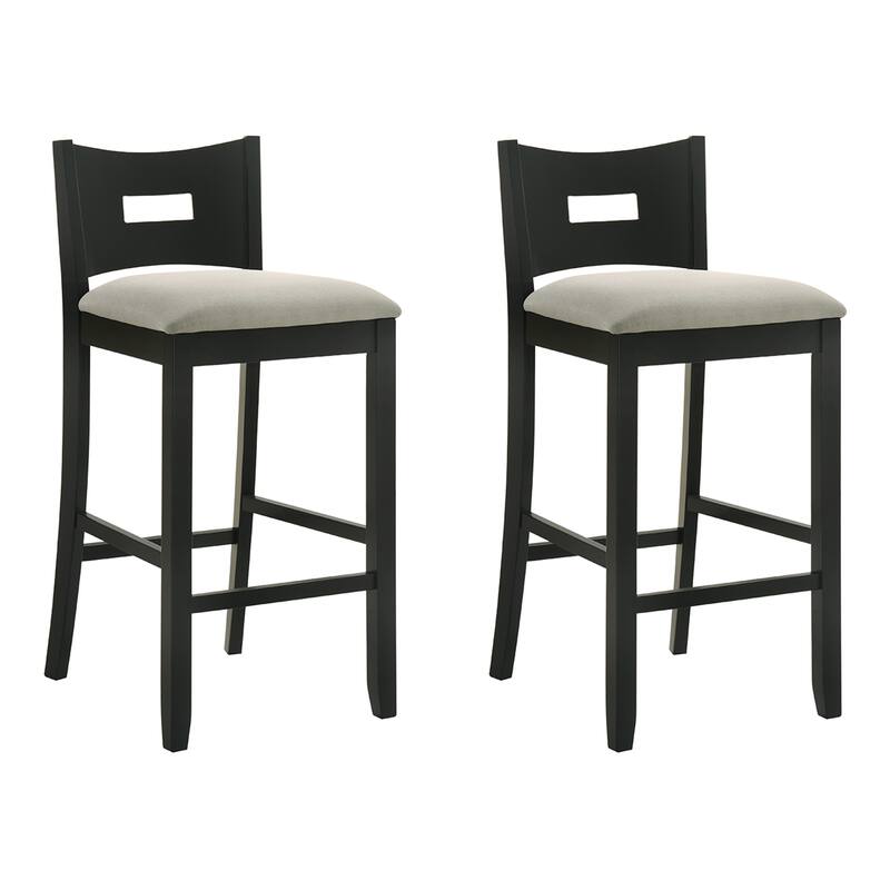 Ren Rubberword Bar Stool, Ivory Upholstered Counter Height Stool