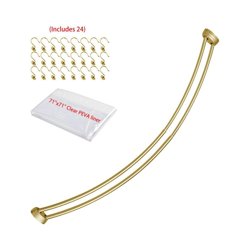 Utopia Alley Rustproof Wall Mounted Aluminum Double Curved Shower Curtain Rod, Adjustable Double Shower Rod from 45" to 72"