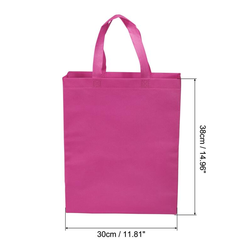38x30cm Reusable Gift Bags 10Pcs Non-Woven Grocery Tote Bag for Travel