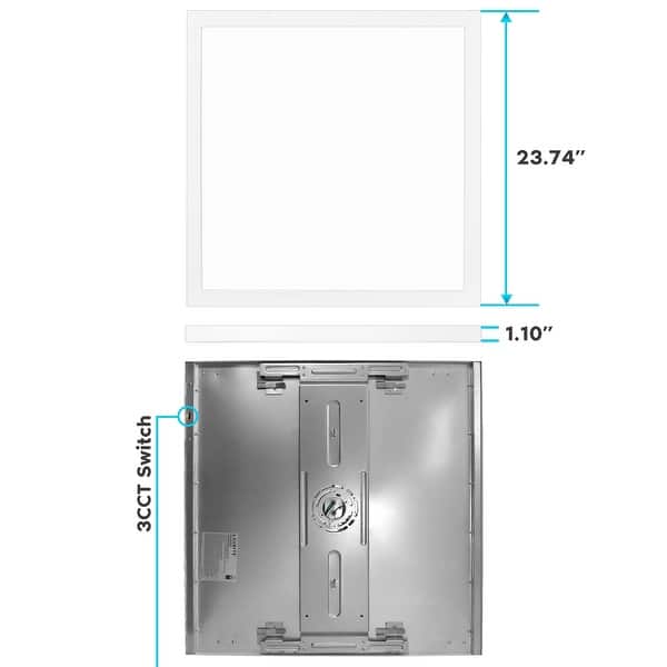 Luxrite 2x2 FT Surface Mount LED Flat Panel Light 3 Color Selectable