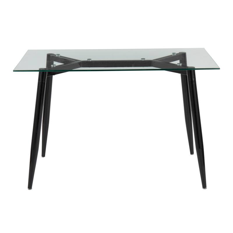 Carson Carrington Barton Table - Black Metal/Clear Glass